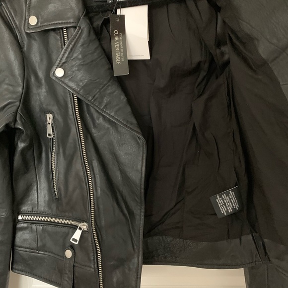 7 for all mankind leather moto jacket - Picture 4 of 7